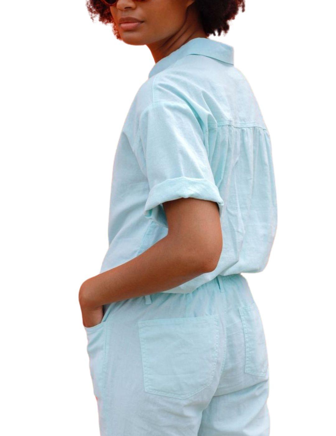Camisa Indi & Cold de manga corta de lino para mujer