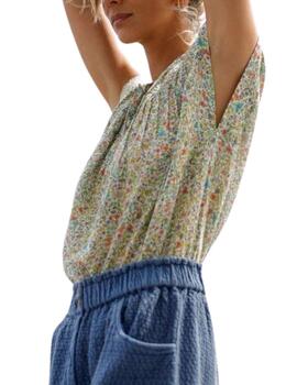 Blusa Indi & Cold de cuello mao con estampado floral