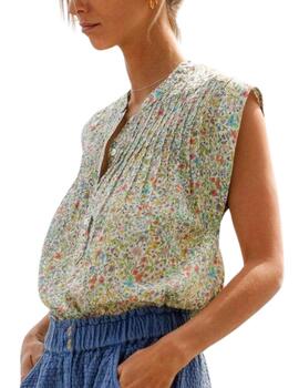 Blusa Indi & Cold de cuello mao con estampado floral