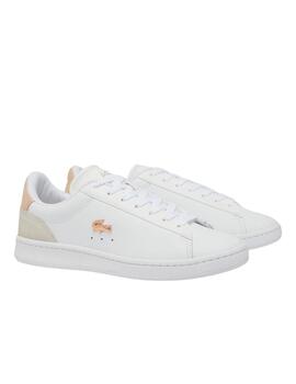 Lacoste zapatilla Carnaby set en piel blanca de mujer