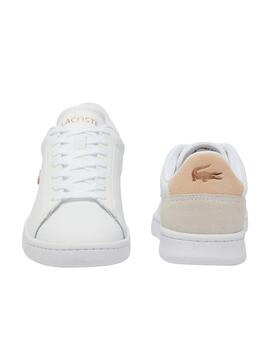 Lacoste zapatilla Carnaby set en piel blanca de mujer