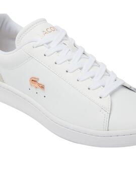 Lacoste zapatilla Carnaby set en piel blanca de mujer