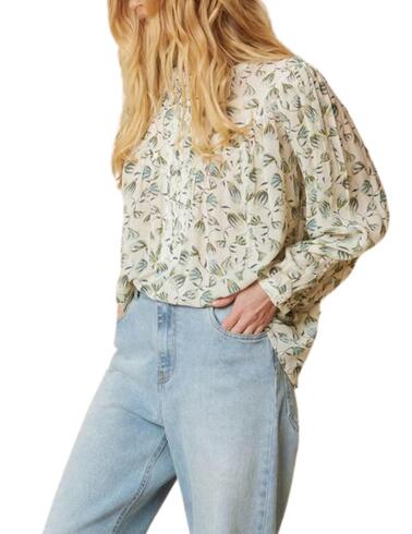 Blusa Indi & Cold de gasa con estampado floral para mujer