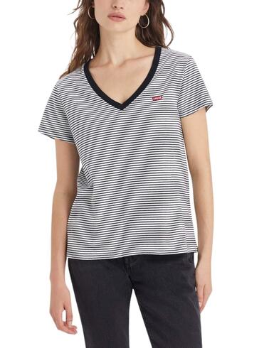 Camiseta Levi's® The Perfect V-Neck Tee Annalise Stripe