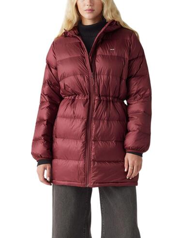 Parka Levi's® acolchada Polli Midi burdeus para mujer