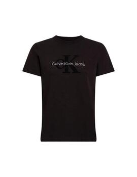 Camiseta Calvin Klein de chinilla con monograma para mujer