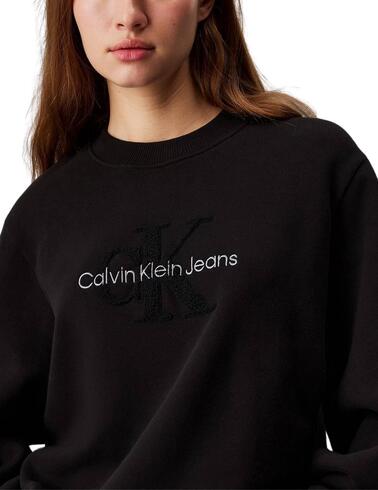 Sudadera Calvin Klein con monograma de chenilla de mujer