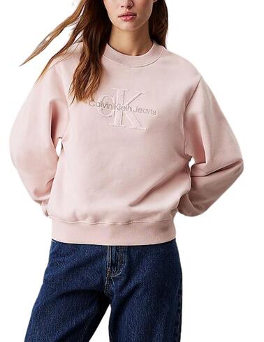 Sudadera Calvin Klein con monograma de chenilla de mujer