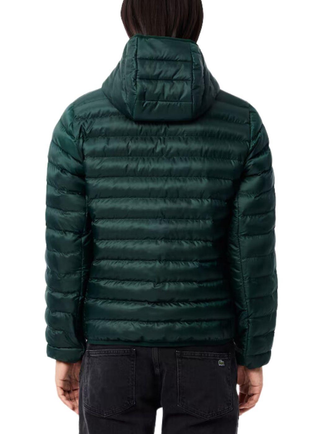 Chaqueta Lacoste acolchada impermeable con capucha de hombre