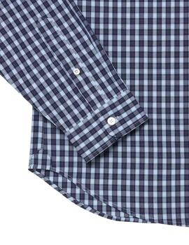 Camisa Lacoste de popelin con estampado a cuadros de hombre