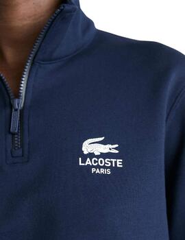 Sudadera Lacoste unisex de cuello alto con media cremallera