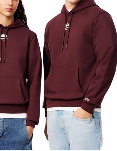 Sudadera Lacoste unisex con capucha y estampado a la espalda