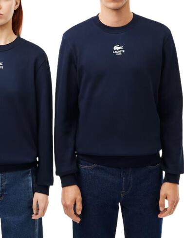 Sudadera Lacoste unisex de cuello redondo en azul marino