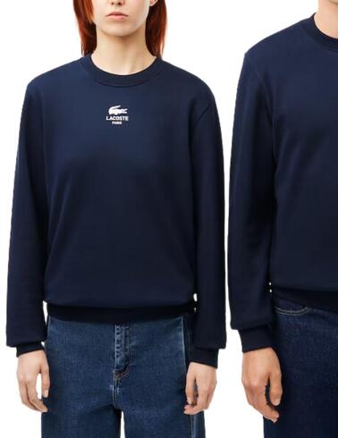 Sudadera Lacoste unisex de cuello redondo en azul marino