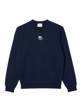 Sudadera Lacoste unisex de cuello redondo en azul marino