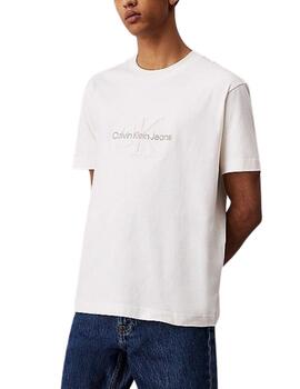 Camiseta Calvin Klein regular fit con monograma de chenilla