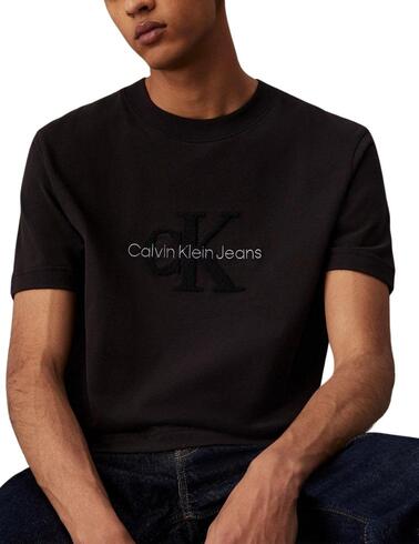 Camiseta Calvin Klein regular fit con monograma de chenilla