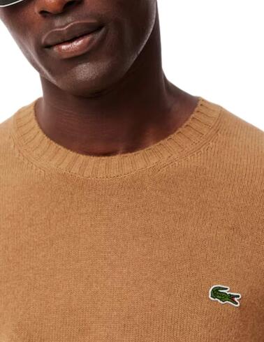 Jersey Lacoste de lana y cuello redondo de hombre