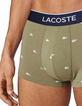 Pack de 3 calzoncillos Lacoste en algodón elástico con logo