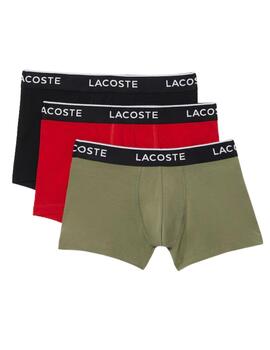 Pack de 3 calzoncillos Lacoste en algodón elástico con logo