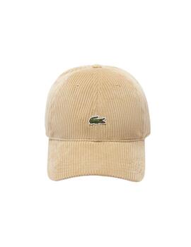 Gorra Lacoste de pana de algodón unisex en beige