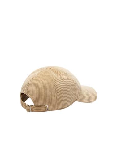 Gorra Lacoste de pana de algodón unisex en beige