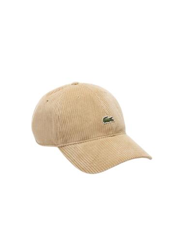 Gorra Lacoste de pana de algodón unisex en beige