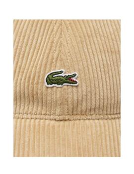 Gorra Lacoste de pana de algodón unisex en beige