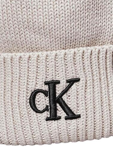 Gorro Calvin Klein de punto en beige para mujer