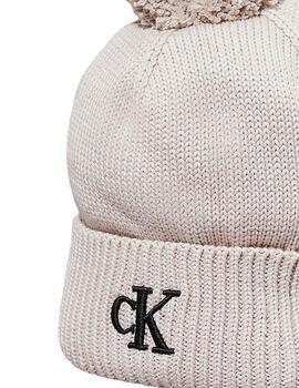 Gorro Calvin Klein de punto en beige para mujer