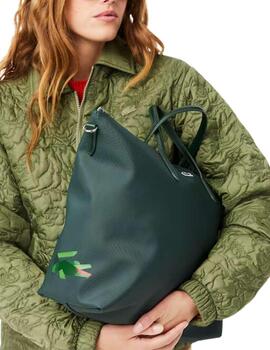 Bolso Lacoste Tote Holiday grande en verde para mujer