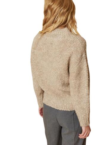 Jersey Indi & Cold de punto teddy en beige de mujer