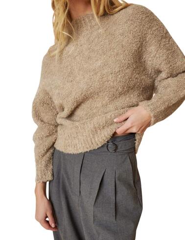 Jersey Indi & Cold de punto teddy en beige de mujer