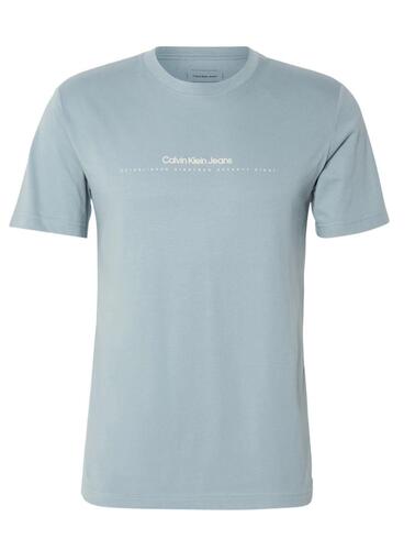 Camiseta Calvin Klein con logo minimal en el pecho en azul