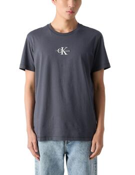 Camiseta Calvin Klein con logo bordado en el pecho en gris