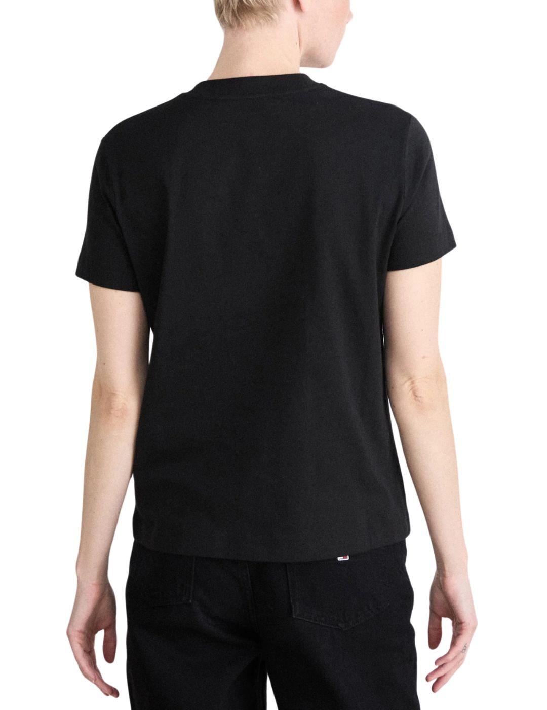 Camiseta Calvin Klein con logo estampado en el pecho negra