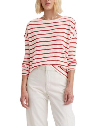 Camiseta Levi's® Margot de mujer Saint Stripe Red