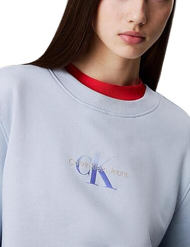 Sudadera Calvin Klein con logotipo en el pecho rosa