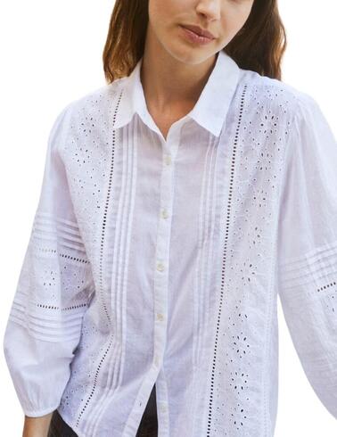 Camisa Indi & Cold voile bordada de manga larga para mujer