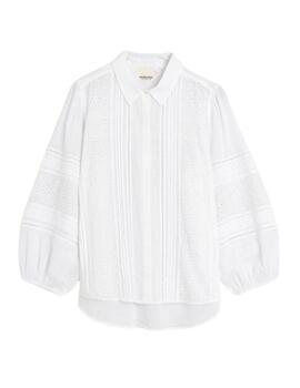 Camisa Indi & Cold voile bordada de manga larga para mujer