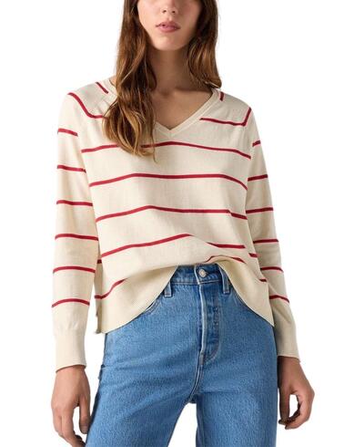 Jersey Levi's® beige de rayas para mujer