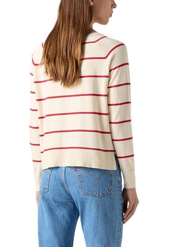 Jersey Levi's® beige de rayas para mujer