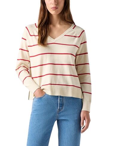 Jersey Levi's® beige de rayas para mujer