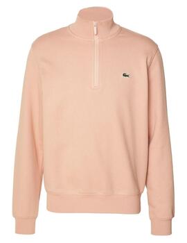 Sudadera Lacoste de media cremallera rosa unisex