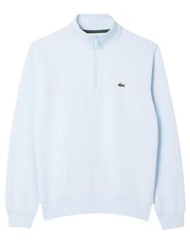 Sudadera Lacoste de media cremallera celeste unisex