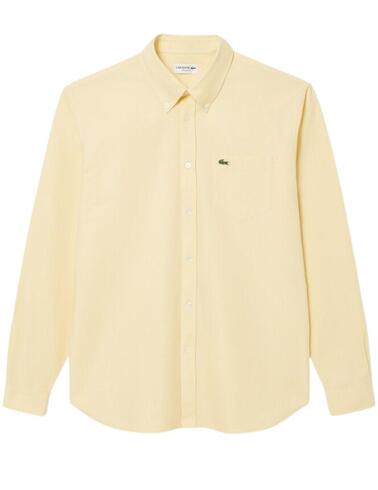 Camisa Lacoste de oxford de algodón liso de hombre