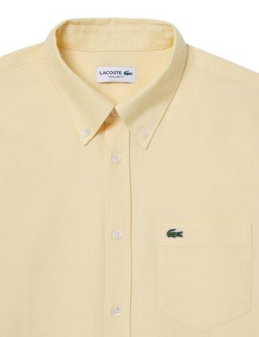 Camisa Lacoste de oxford de algodón liso de hombre