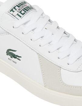 Zapatillas Lacoste Baseshot Pro de piel blanca de hombre