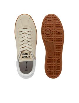 Zapatillas Lacoste Baseshot en ante beige de mujer