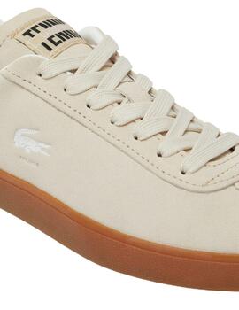 Zapatillas Lacoste Baseshot en ante beige de mujer